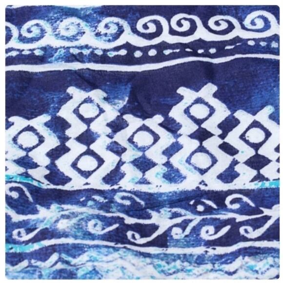 Boho Cotton Tote or Shoulder Bag Blue - Picture 6 of 6